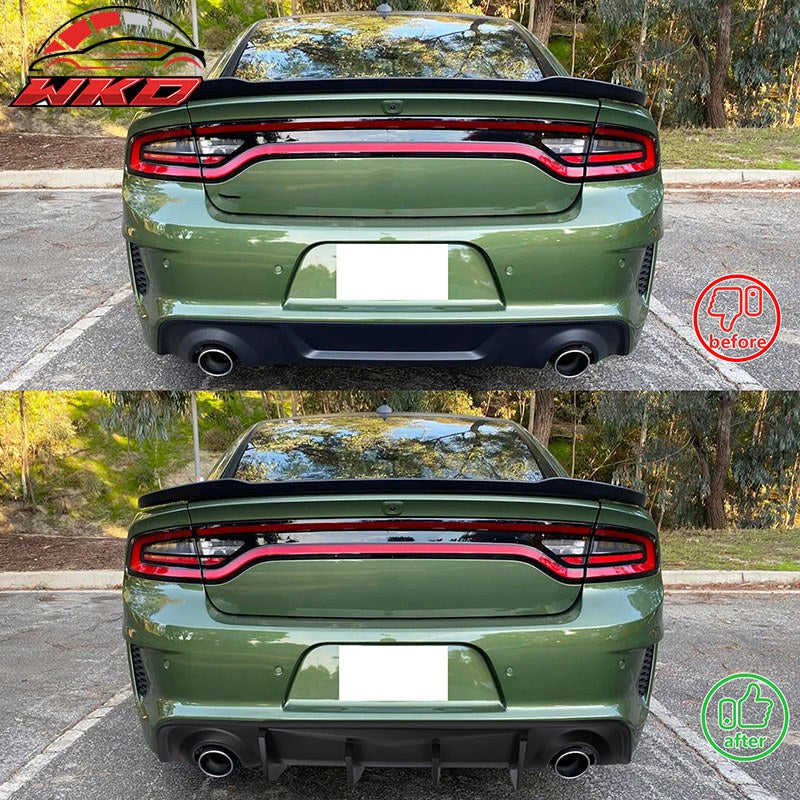 Fits 20-23 Dodge Charger Widebody IKON V2 Style Matte Black Rear Diffuser 2PCS