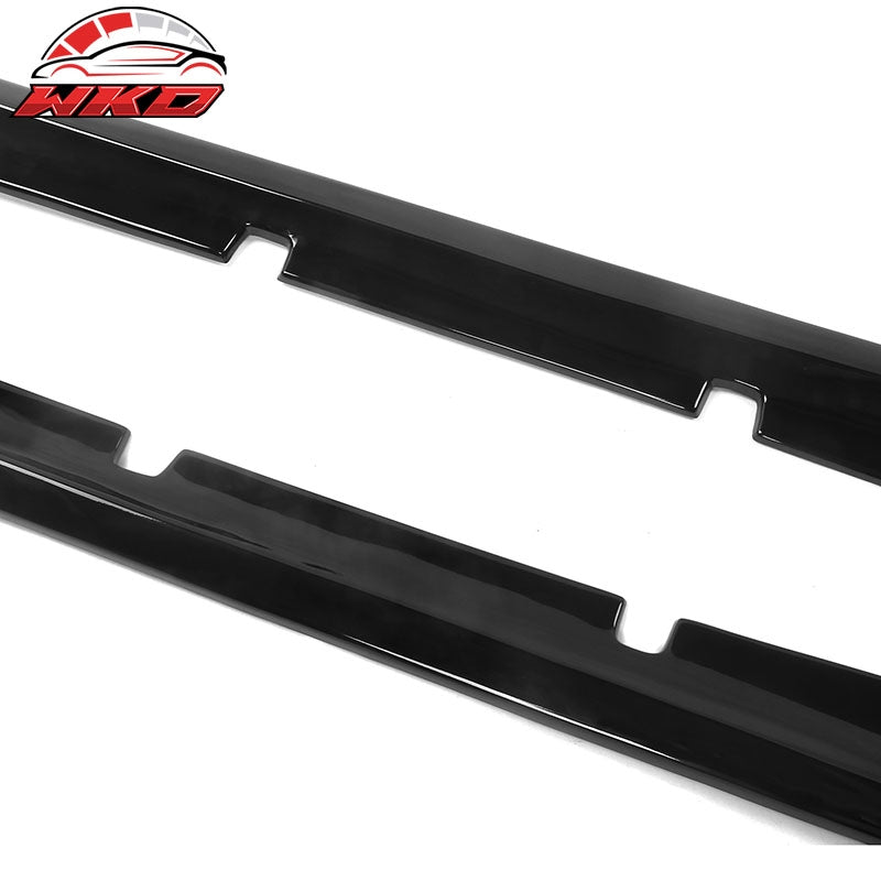 Fits 20-23 Dodge Charger Widebody IKON Style 2PCS Side Skirts Lip PP Gloss Black