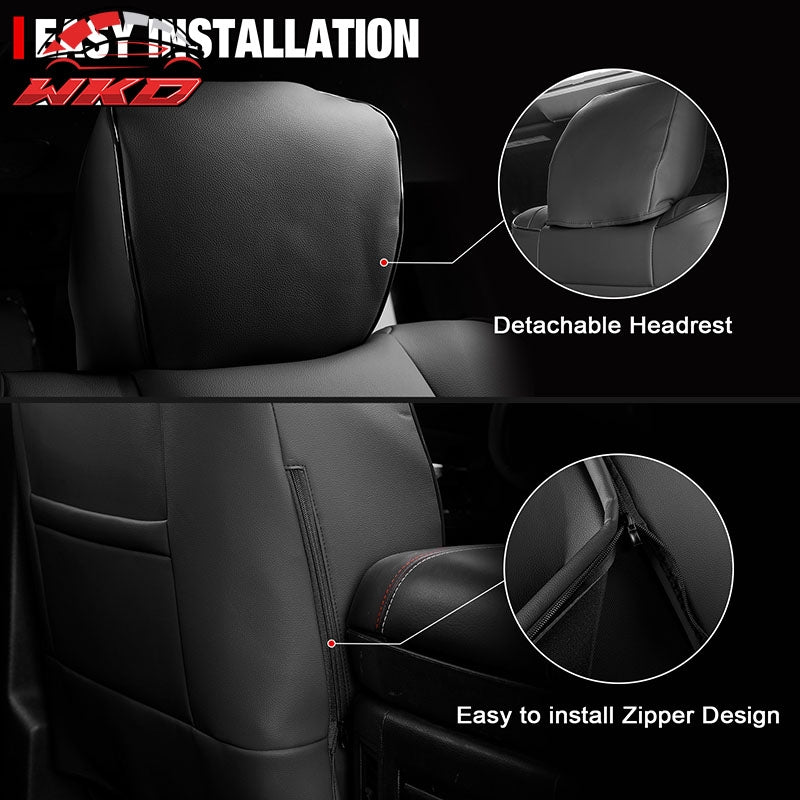 Fits 13-25 Dodge Ram 1500 13-26 2500 3500 Front Rear Seat Covers Full Set Black