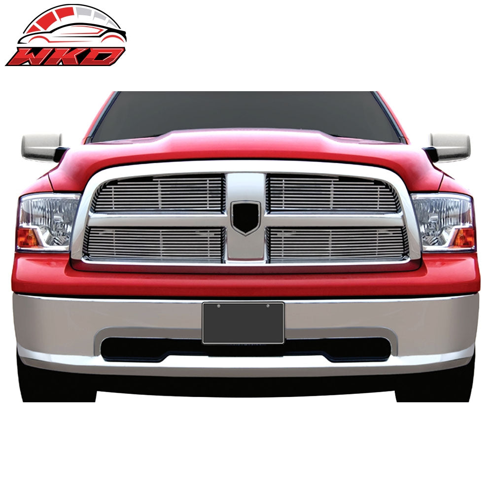 For 09-12 Dodge Ram 1500 Billet Stainless Steel Chrome Front Bumper Upper Grille
