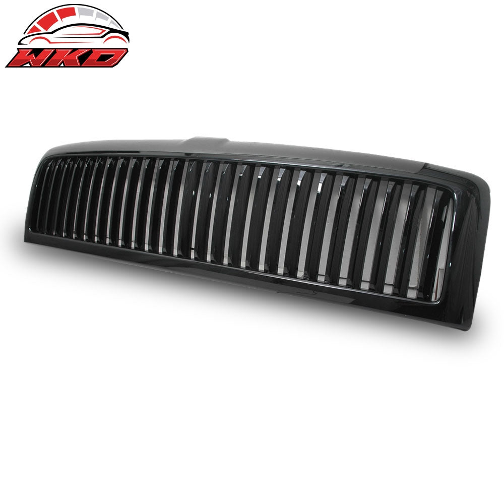 Fits 94-02 Dodge Ram Unpainted Vertical Front Bumper Hood Upper Grille Grill ABS