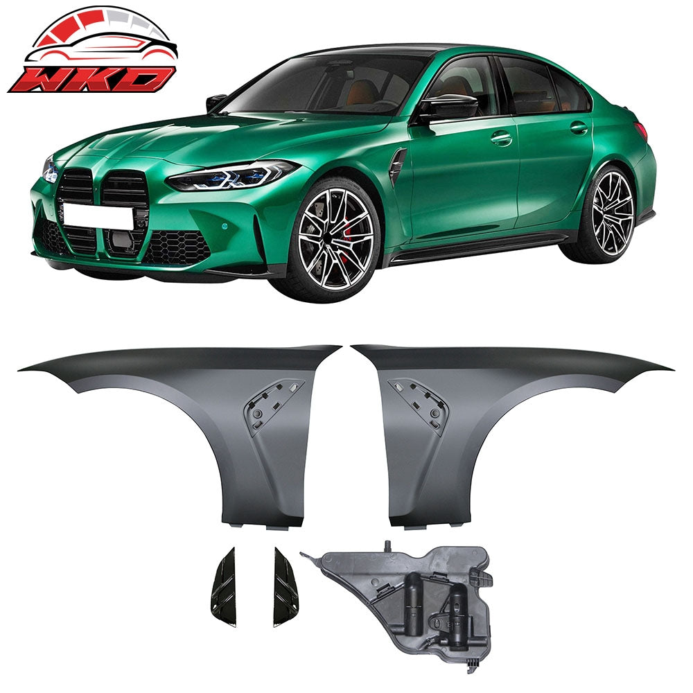 Fits 19-25 BMW 3 Series G20 Sedan Fenders w/ Gloss Black Side Vent - M3 M4 Style