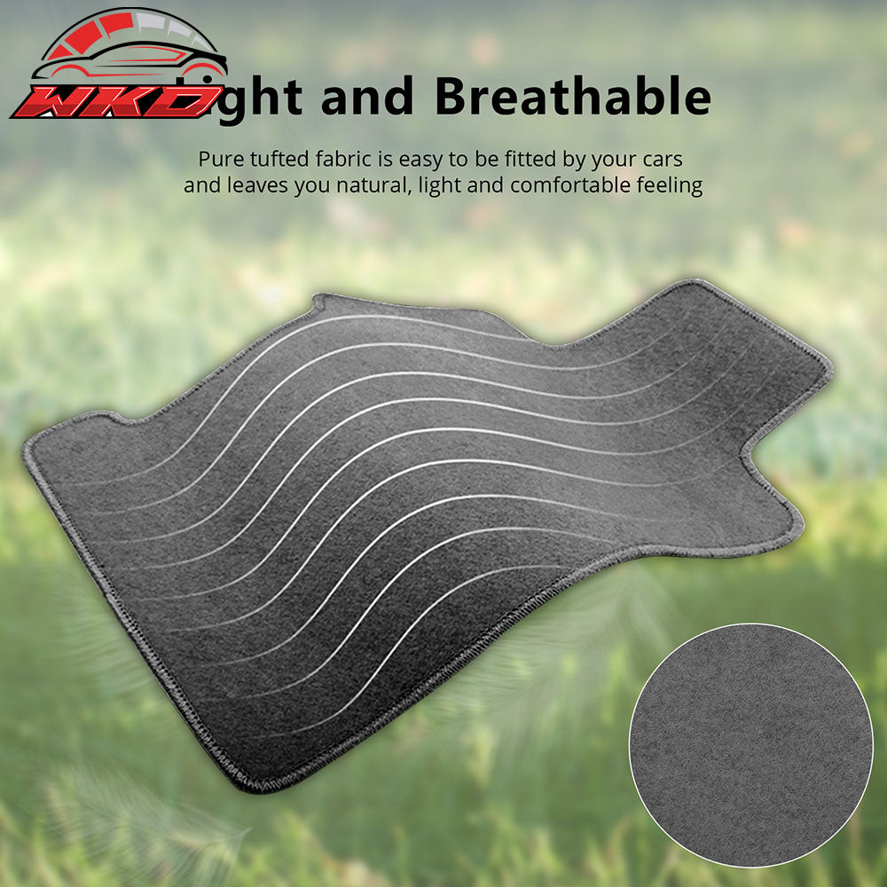 Fits 15-23 Volkswagen GTI/Golf Gray Nylon Floor Mats Front Rear Carpets Liner