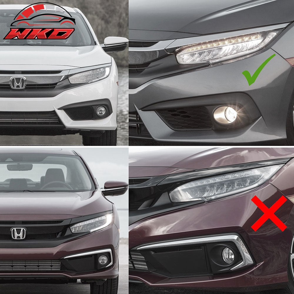 For 16-18 Honda Civic OE Style Fog Light Cover Carbon Fiber Print