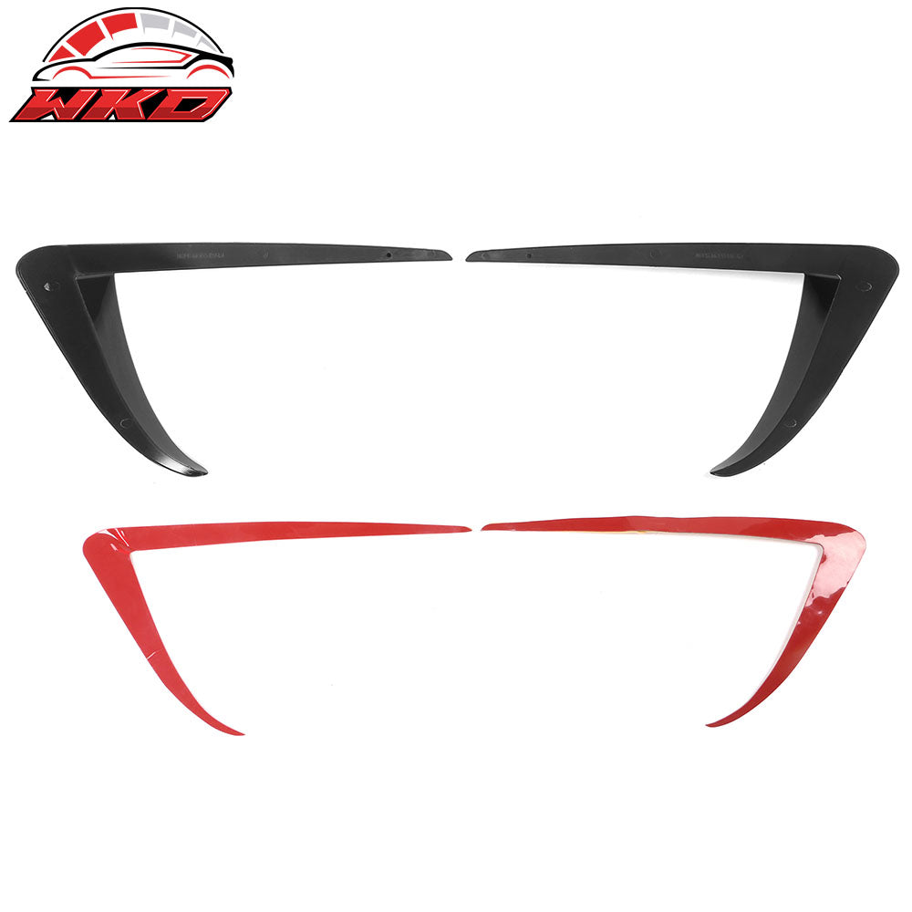 Fits 17-23 Tesla Model 3 Gloss Black Fog Light Lamp Trim Eyebrows Cover ABS Pair