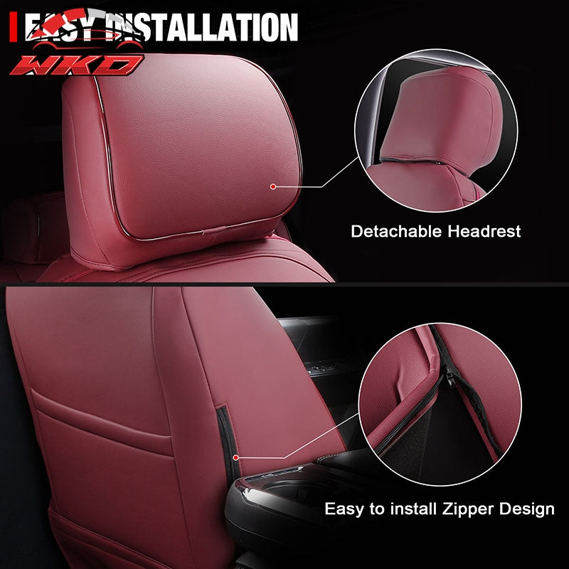 Fits 21-26 Ford F-150 22-26 F-250 F-350 F-450 Crew Cab Seat Covers Full Set Red