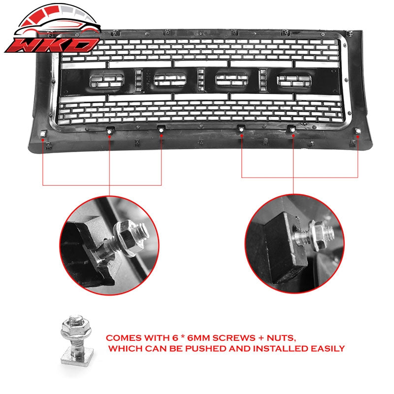 Fit 09-14 Ford F150 R Style Front Upper Grille Mesh Grill Carbon Fiber Print