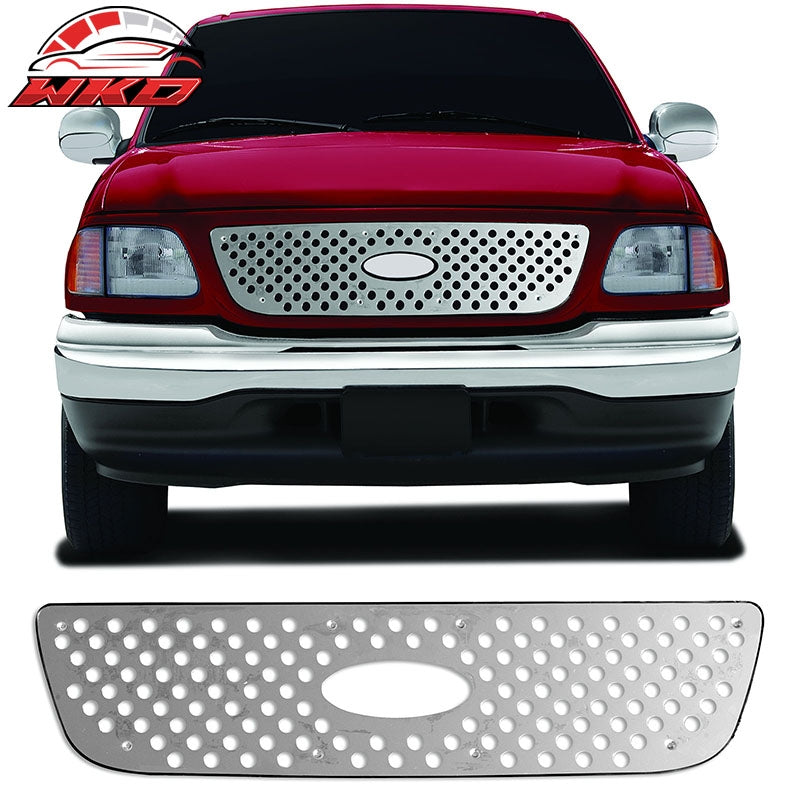 Fits 99-03 Ford F150 Pickup Stainless Steel Front Bumper Upper Grille Chrome
