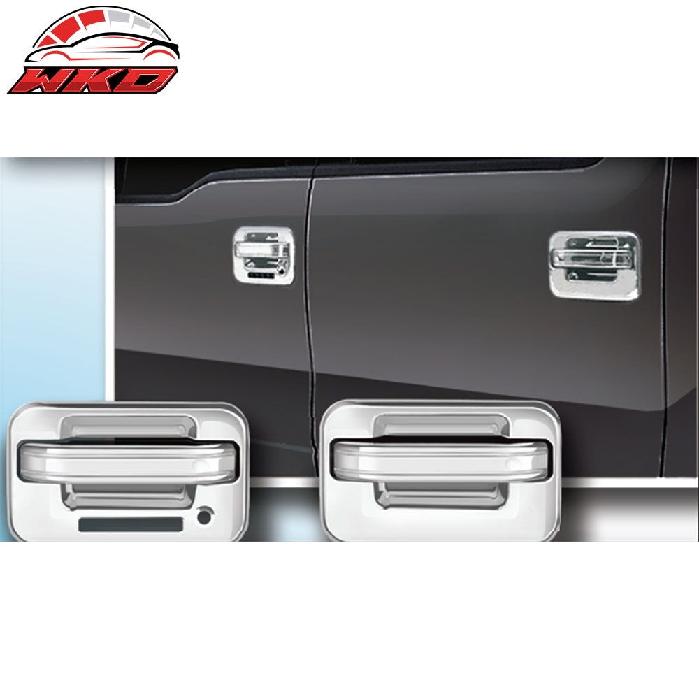 Fits 04-14 Ford F-150 4PCS Front Rear RH LH Door Handle Cover W/1-Keyhole Chrome
