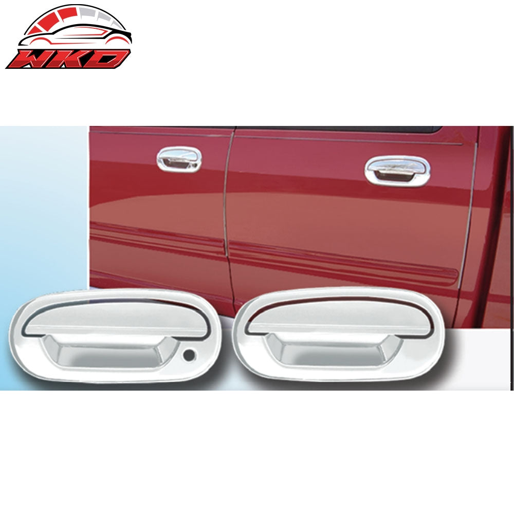 Fits 97-03 Ford F-150 2PCS Front Rear RH LH Door Handle Cover W/1-Keyhole Chrome