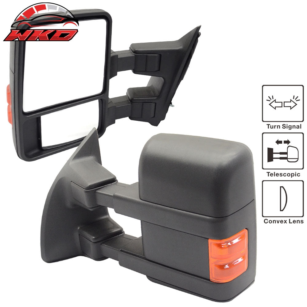 Fits 99-15 Ford F-250 F-350 F-450 F-550 Super Duty 2PCS Rear View Towing Mirrors