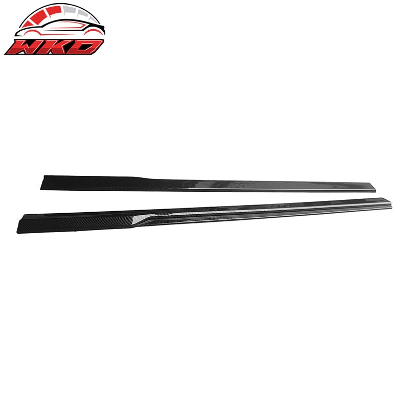 Fits 24-26 Ford Mustang 7th Gen IKON Style Carbon Fiber Print Side Skirts Add on