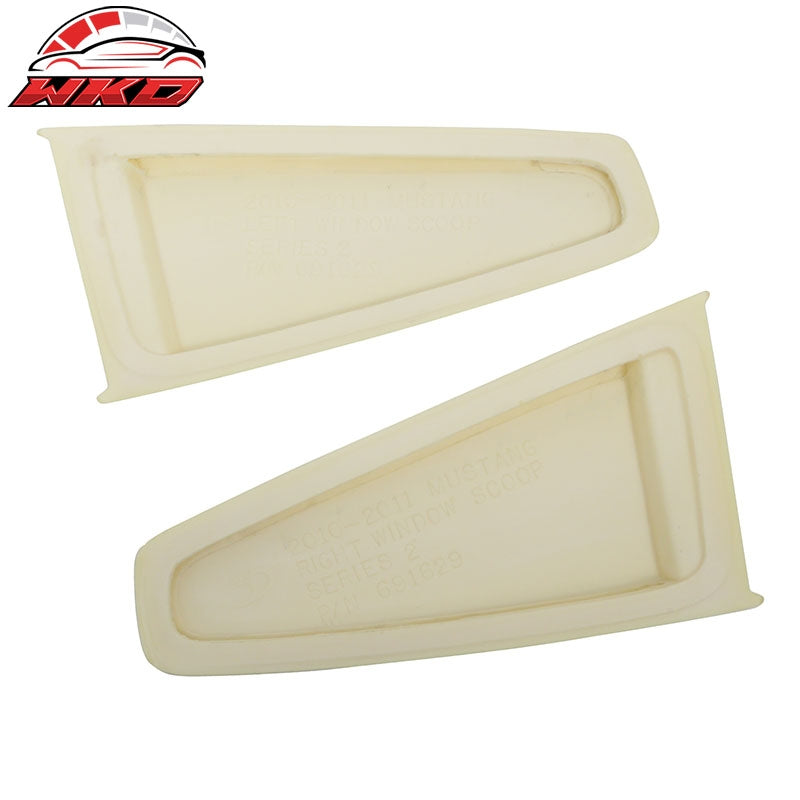 Fits 05-14 Ford Mustang Coupe Side Quarter Window Louvers Shade Vent Unpainted