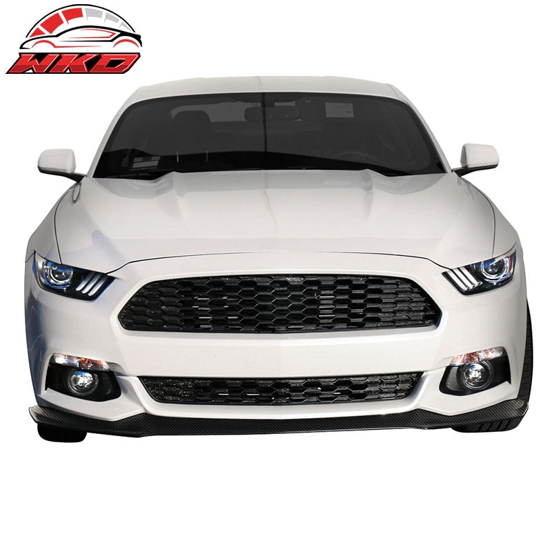 Fits 15-17 Ford Mustang Front Bumper Lip Chin Spoiler Splitter Carbon Fiber CF