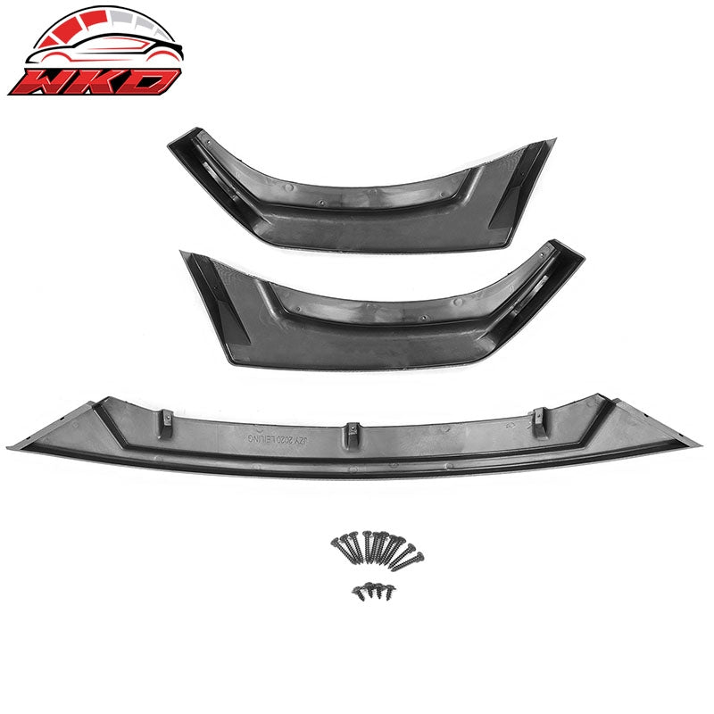 Fits 21-23 Ford Mustang Mach-E GT 3PCS Front Bumper Lip Spoiler PP Matte Black