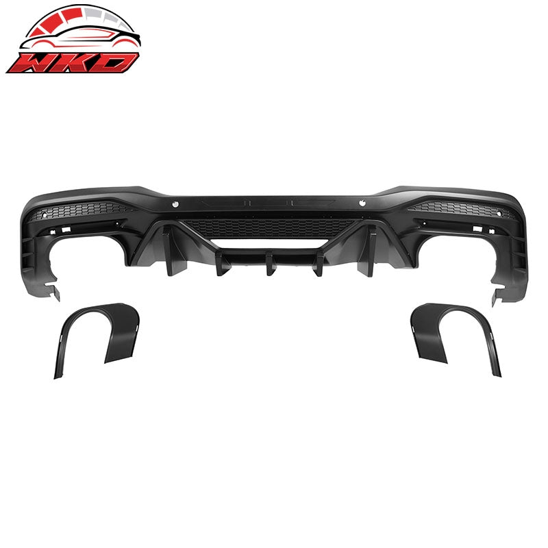 Fits 24-26 Ford Mustang V6/GT Rear Bumper Diffuser Speed Style Matte Black Lip