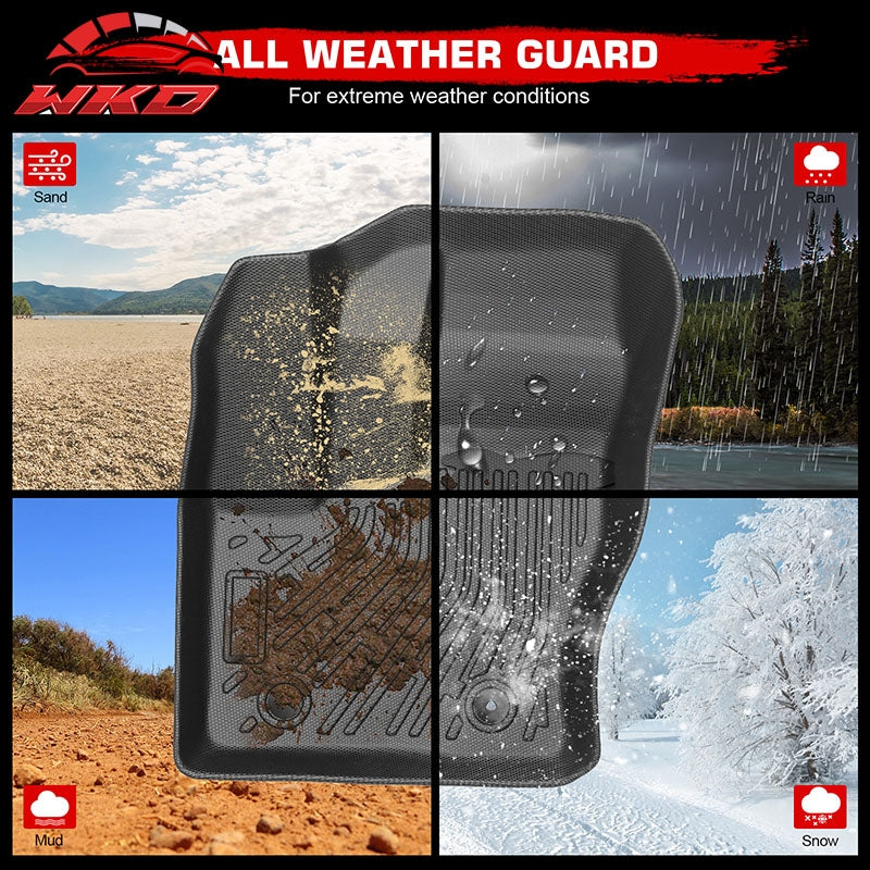Fits 2014¨C2021 Ford Transit Connect Anti-Slip Floor Mats All Weather TPE Carpets