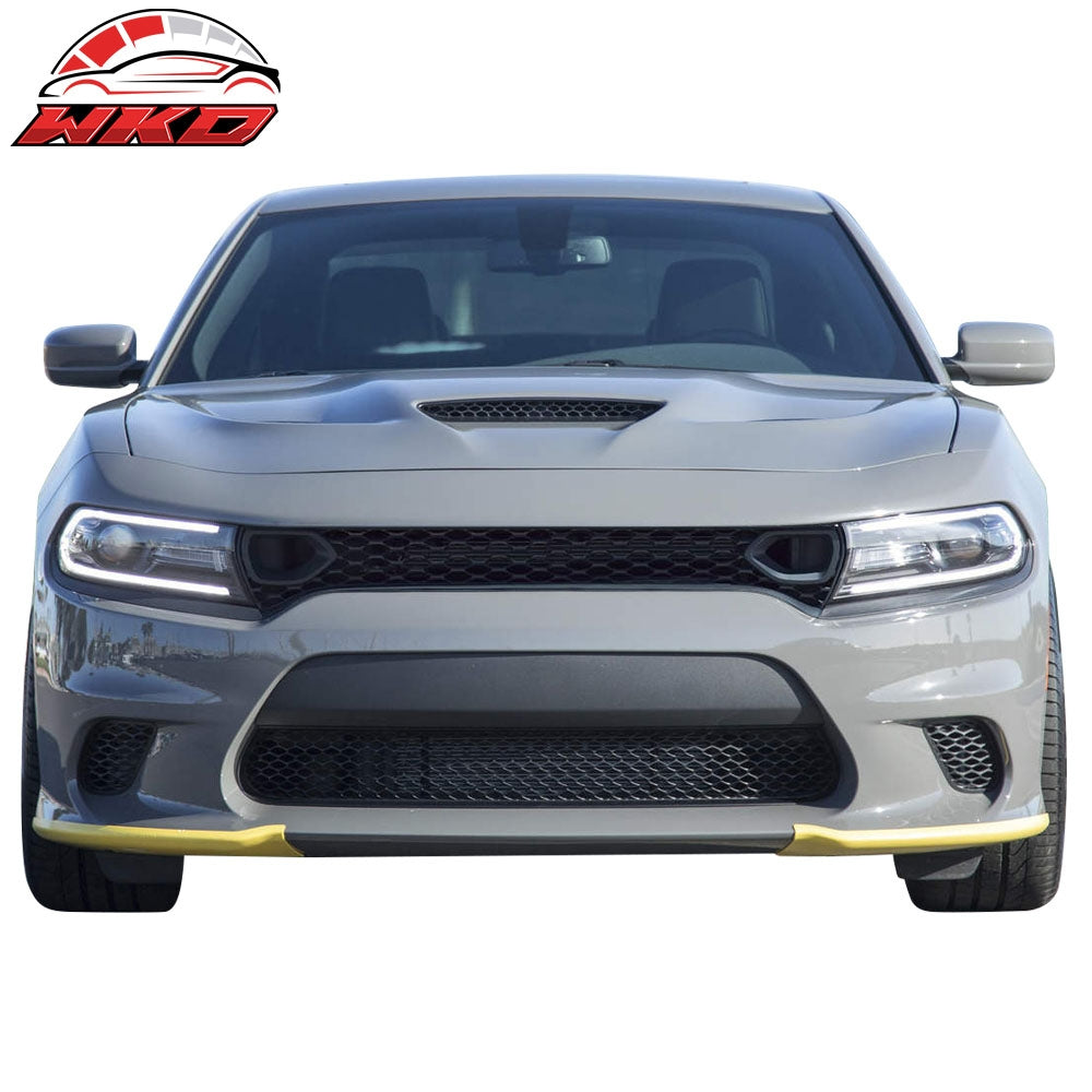 Fits 15-23 Dodge Charger SRT Front Bumper Fascia + Updated 2019 Style Grilles