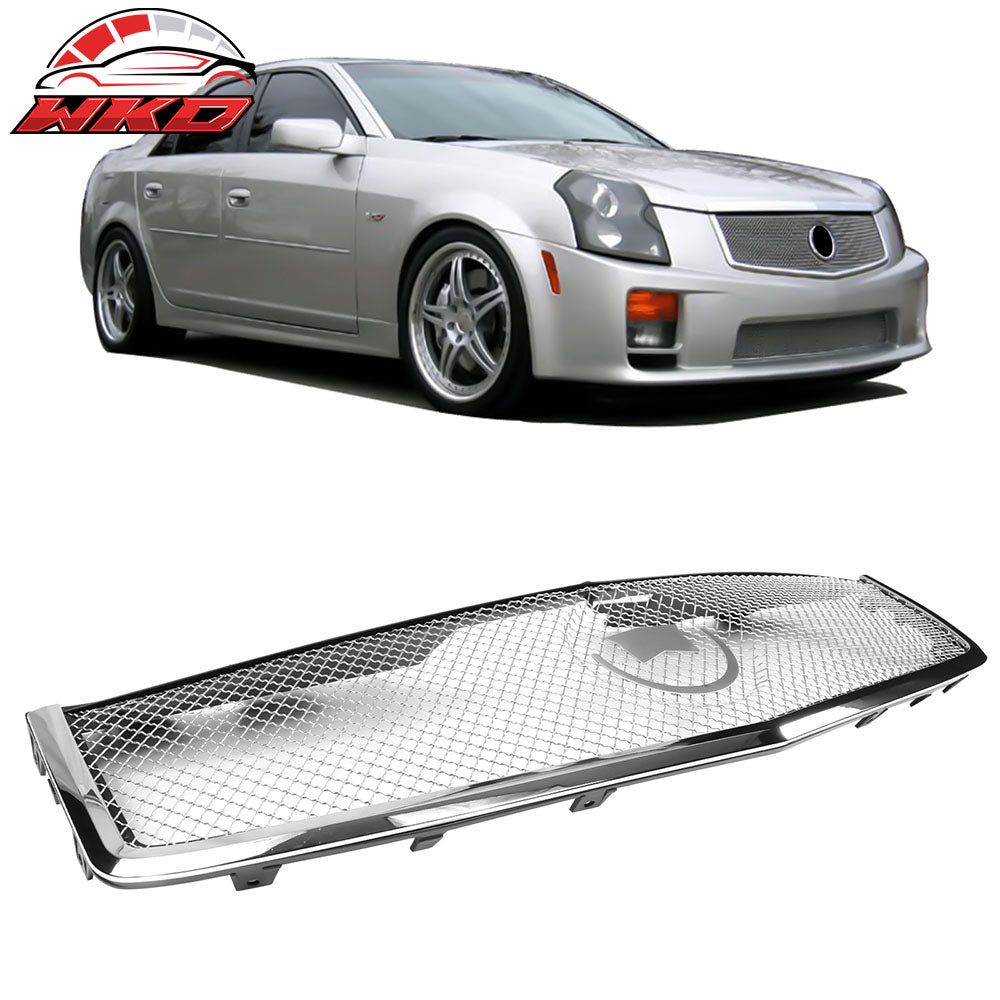 Fits 03-07 Cadillac CTS Mesh Style Front Bumper Hood Grille Cover Grill ABS