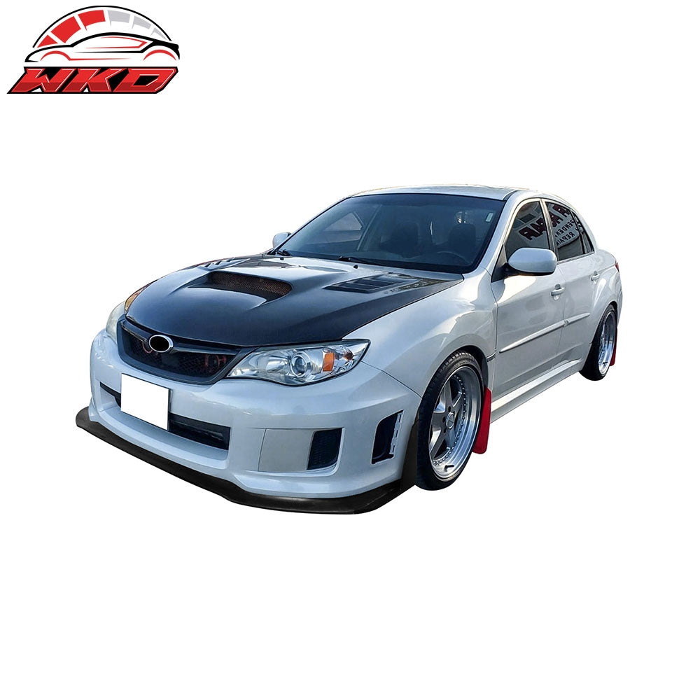 11-14 Subaru WRX STI Front Bumper Lip + Front Winglets IKON V6 Style PU | Wholesale - Wikond Auto