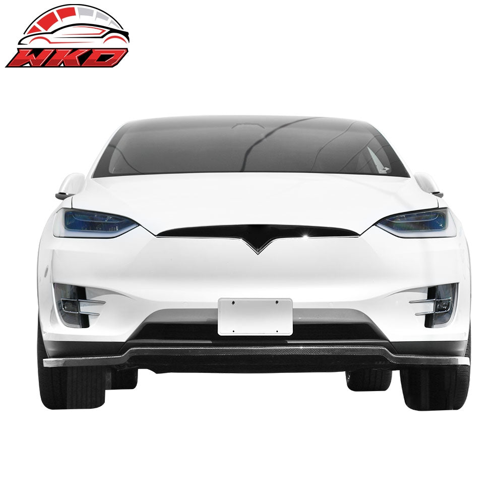 16-20 Tesla Model X Carbon Fiber MX Style Front Bumper Lip Spoiler Splitter | Wholesale - Wikond Auto