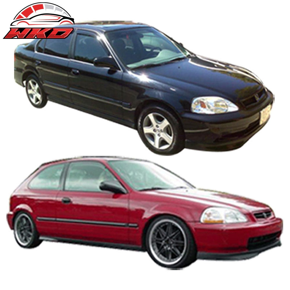Fits 96-98 Honda Civic 4Dr TR Style Front Bumper Lip PP + 4PCS Window Visors