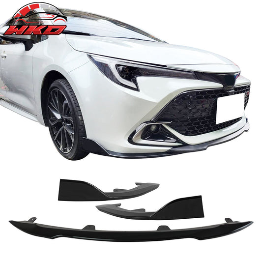 Fits 22-25 Toyota Corolla Auris E210 Hatchback 3PCS Front Bumper Lip Gloss Black