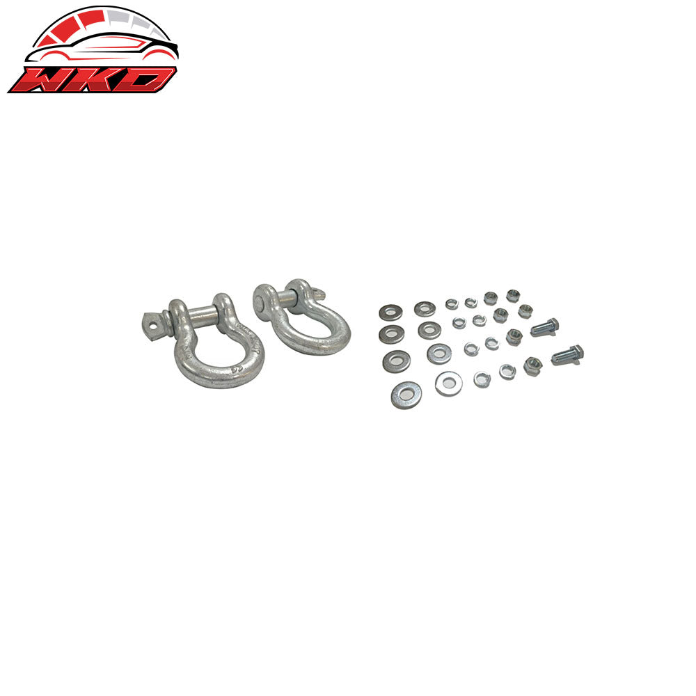 Fits 07-17 Jeep Wrangler JK Steel Front Bumper Guard W/ Winch Plate D-Ring