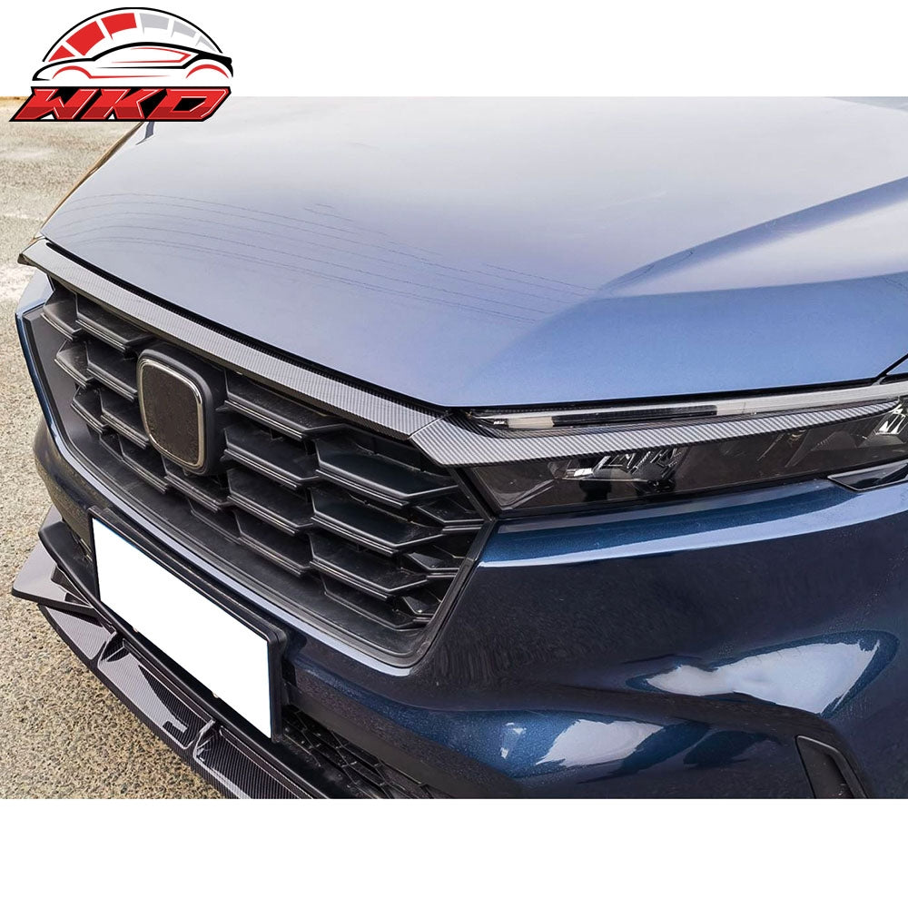 Fits 23-26 Honda CR-V 4-Door OE Front Grille Cover Trim ABS - Carbon Fiber Print