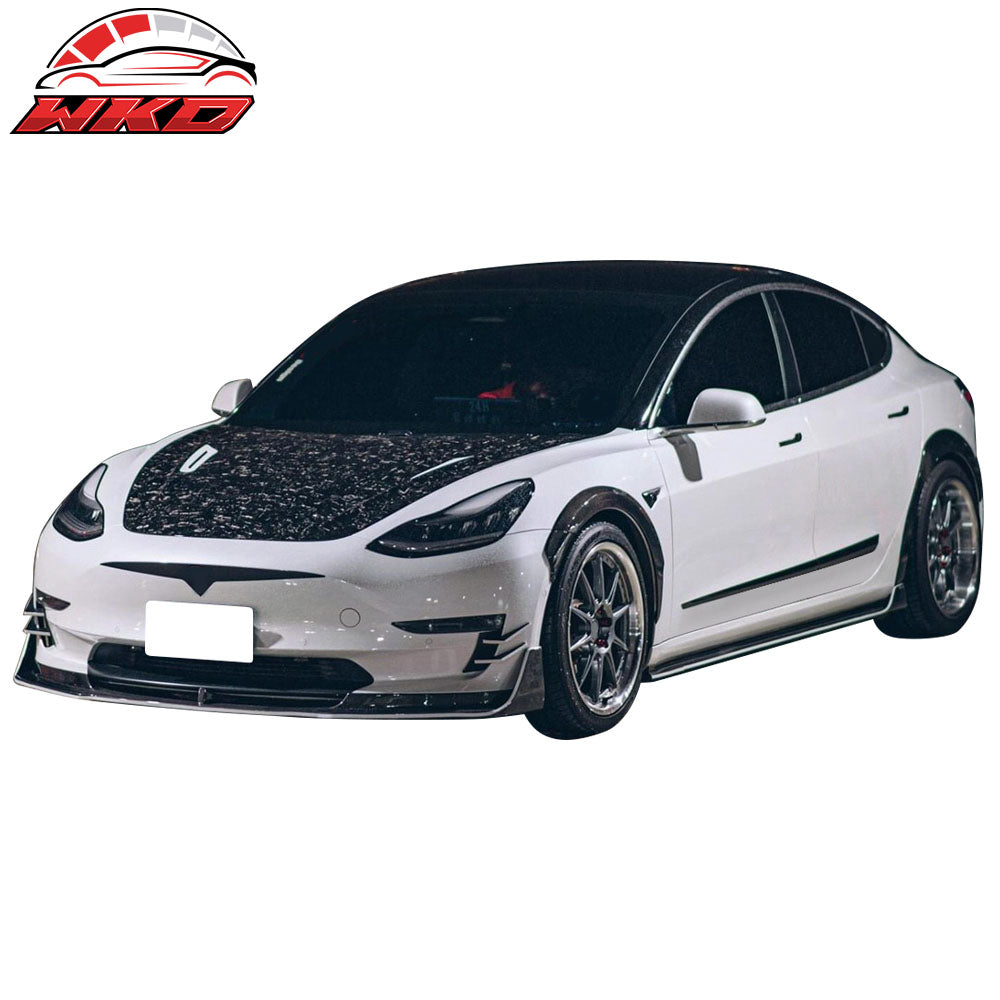 Fits 17-23 Tesla Model 3 Front Hood Bonnet Shell Cover Panel Forged Carbon Fiber