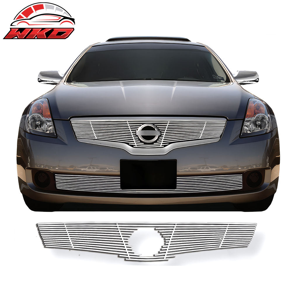 Fits 07-09 Nissan Altima Sedan Billet Chrome Front Insert Grille Stainless Steel