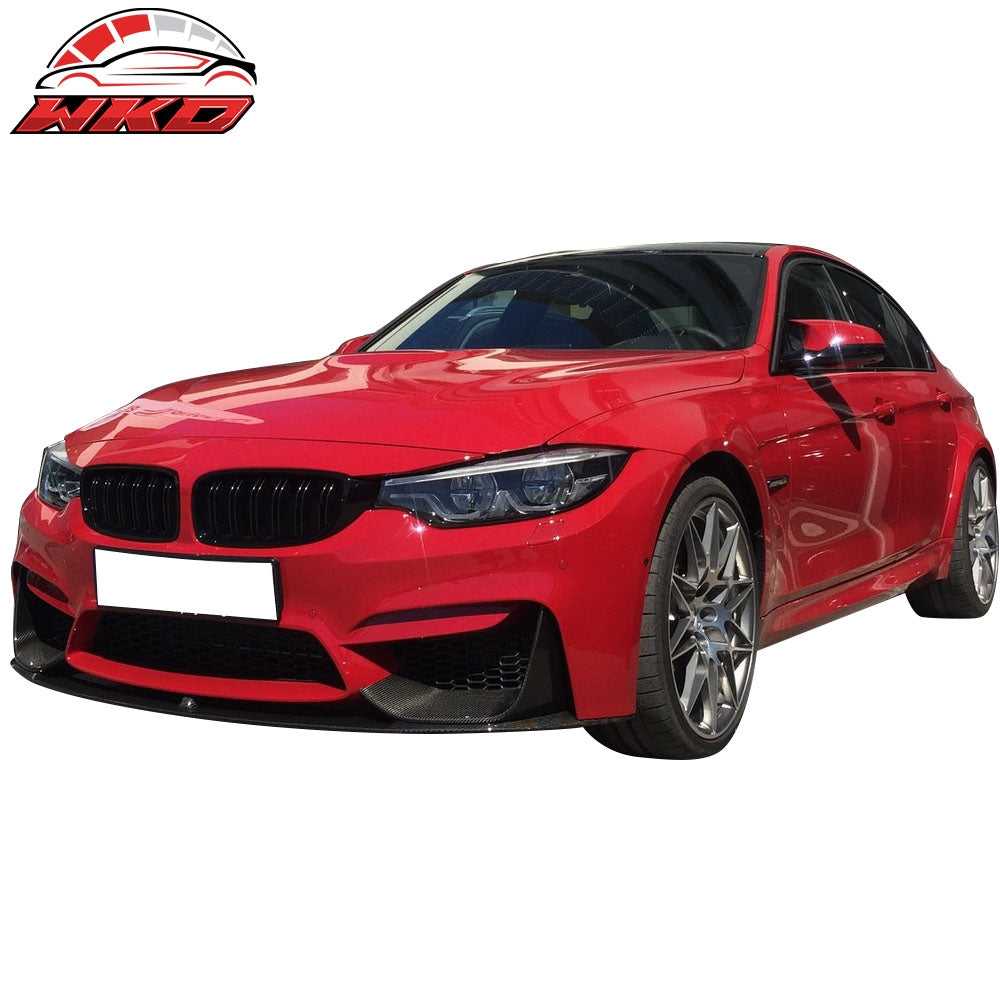 Fits 15-20 BMW F80 F82 F83 M3 M4 MP Style 3PCS Front Bumper Lip Carbon Carbon CF