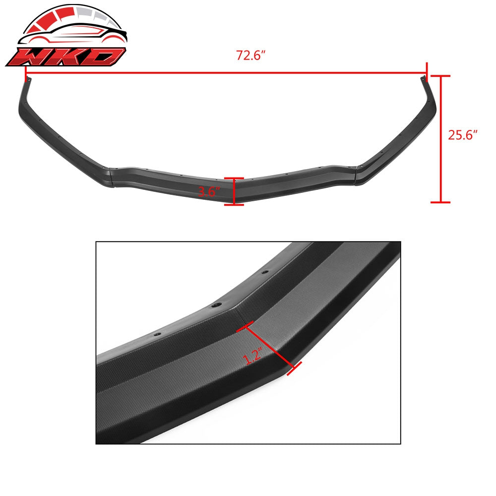 Fits 20-25 Chevrolet Corvette C8 Z51 Style Texture Black 3PC Front Bumper Lip PP
