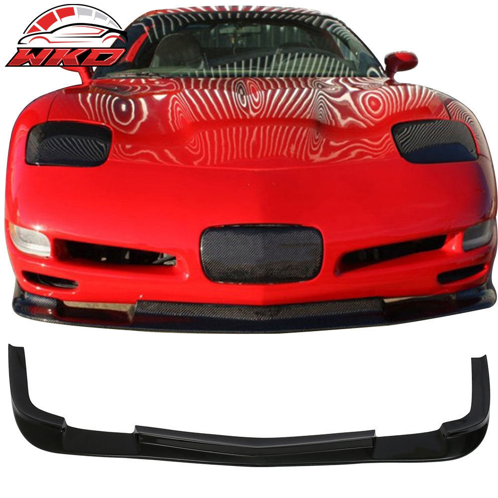 Fits 97-04 Chevy Corvette C5 ZR1 Style Front Bumper Lip Painted Black # 8555