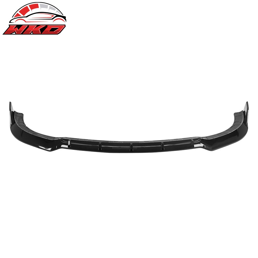 Fits 15-23 Dodge Charger SRT V5 A Style ABS Front Bumper Lip Gloss Black 3PCS