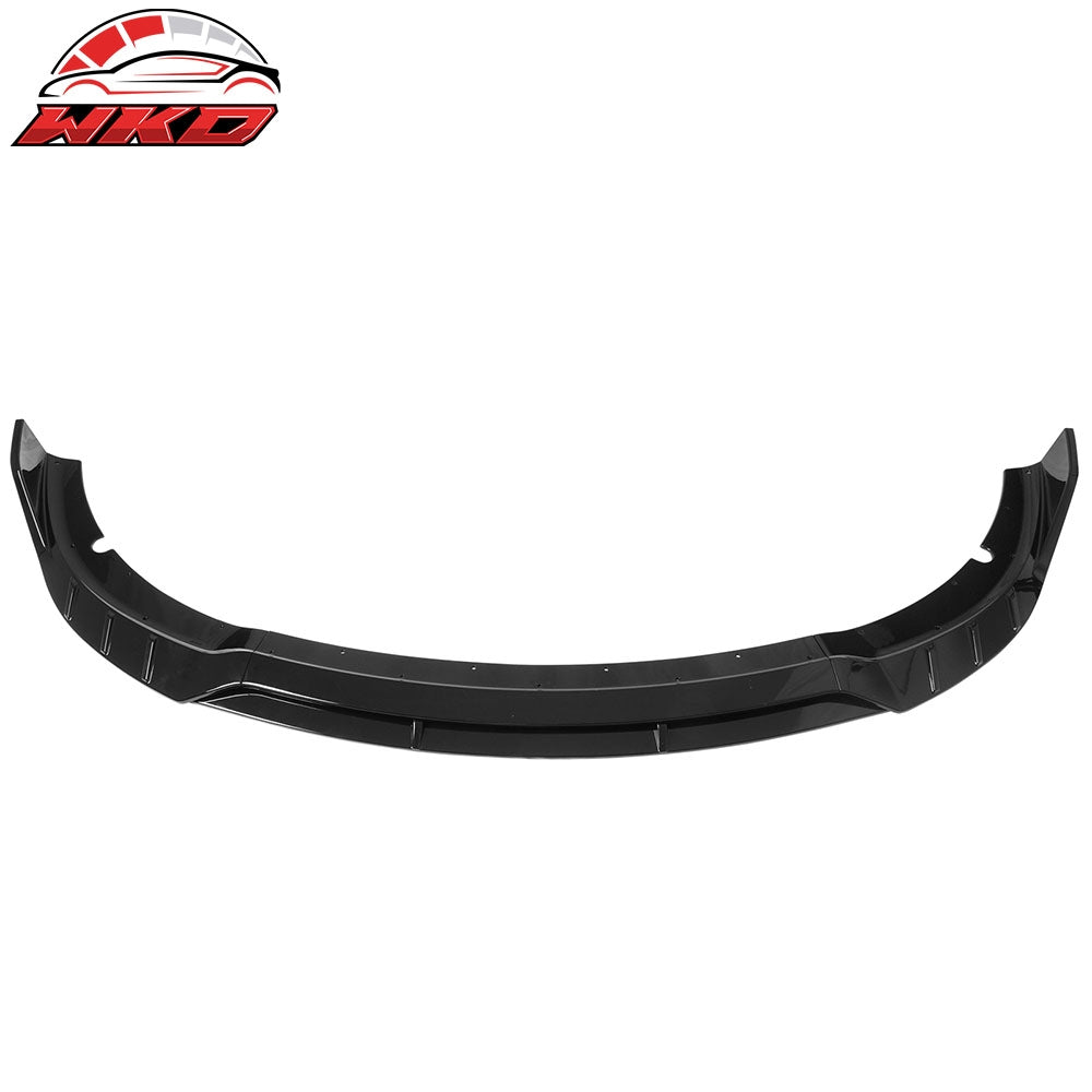 Fits 15-23 Dodge Charger SRT V6 B Style ABS Front Bumper Lip Gloss Black 4PCS