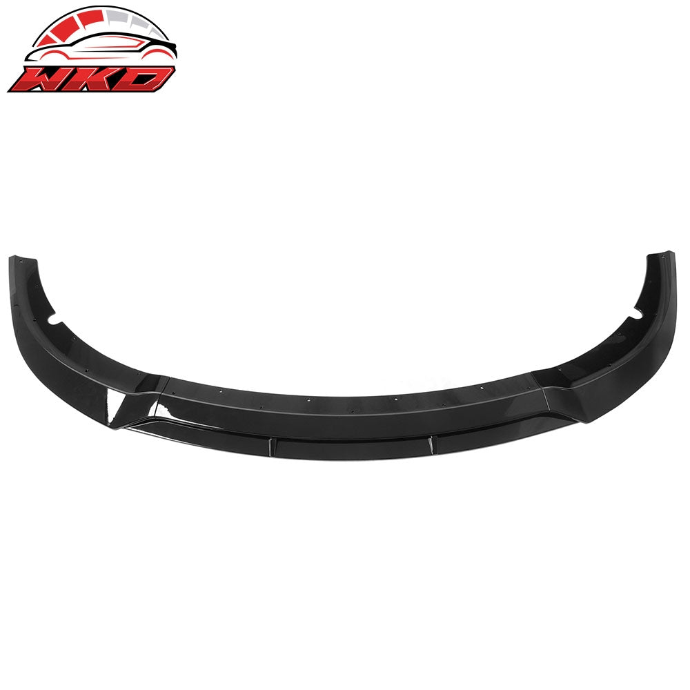 Fits 15-23 Dodge Charger SRT V7 B Style ABS Front Bumper Lip Gloss Black 4PCS