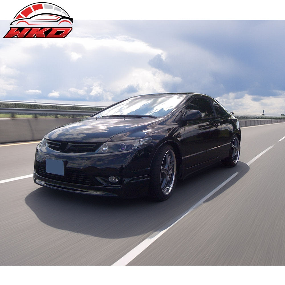 Fits 06-08 Honda Civic Sedan Mugen Style Front Bumper Lip Spoiler Unpainted PU