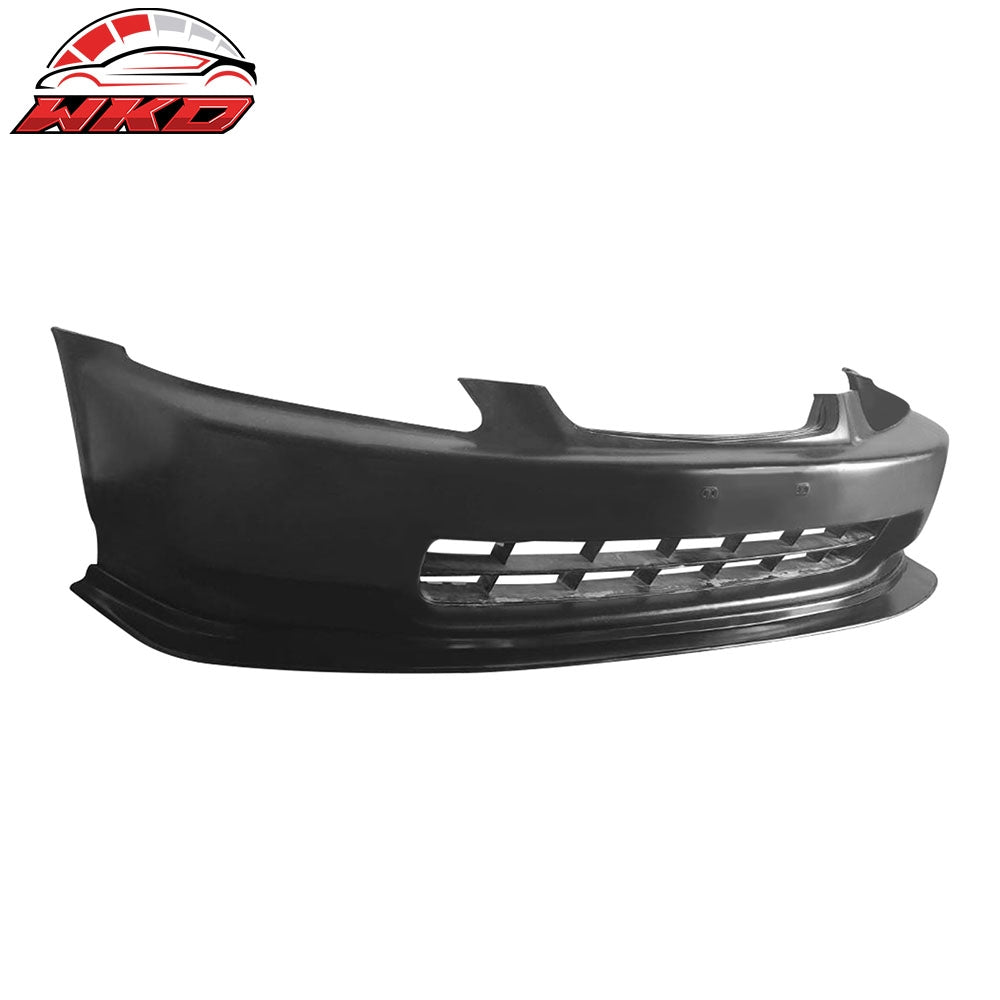 Fits 96-98 Honda Civic DP Style Front Bumper Lip Spoiler Kit Unpainted Black PU
