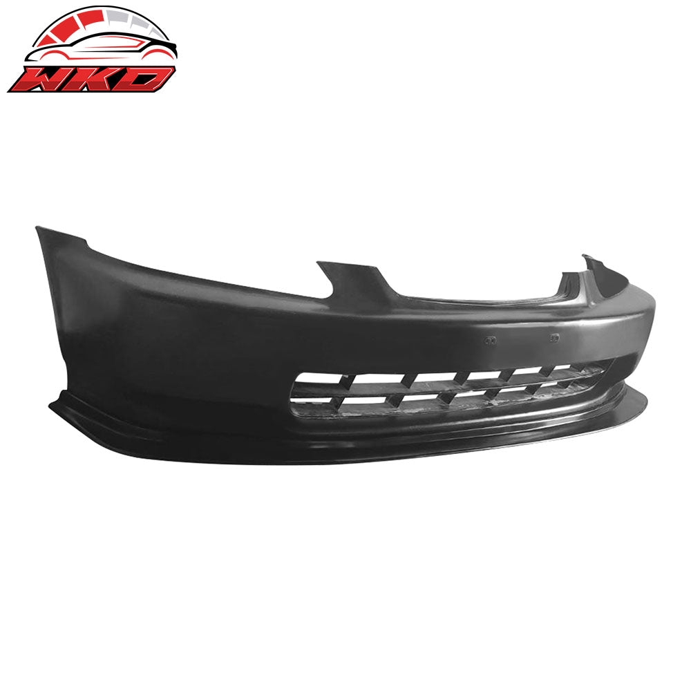 Fits 96-98 Honda Civic DP Style Front Bumper Lip Spoiler Kit Unpainted Black PU