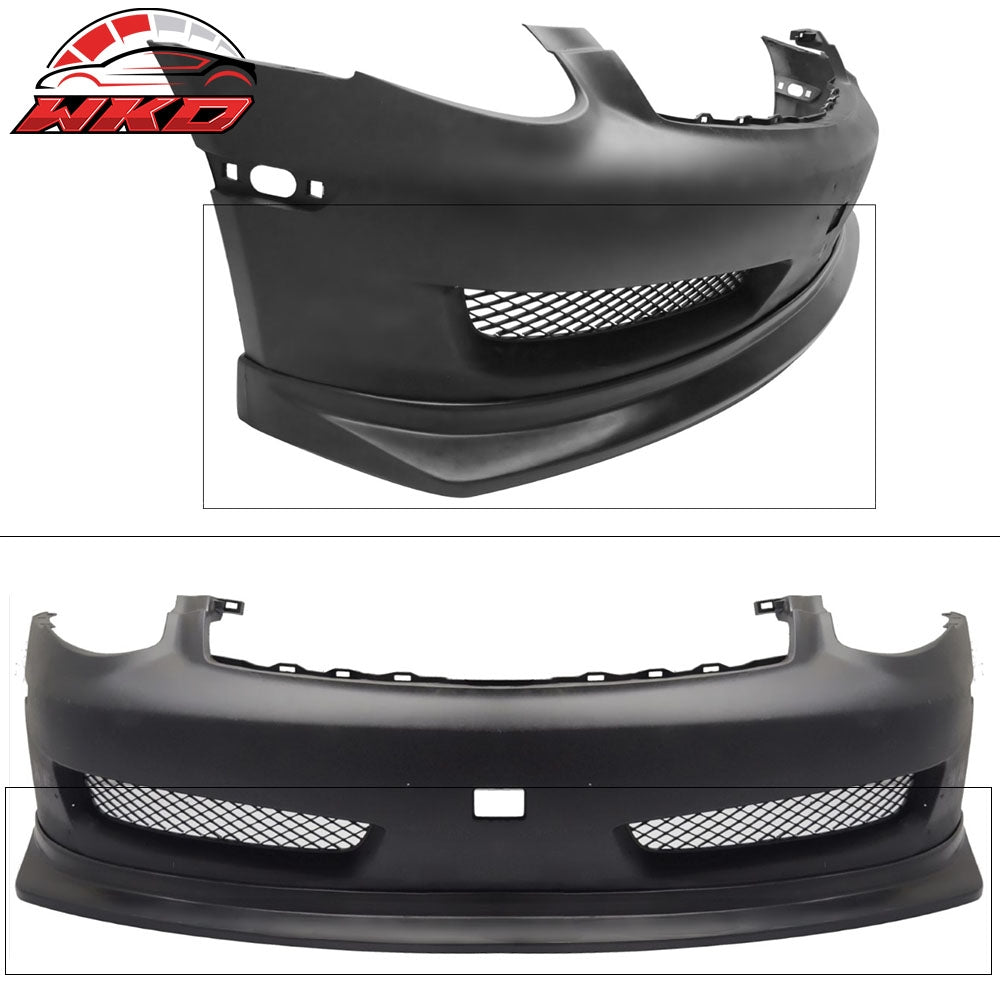 Fits 06-07 Infiniti G35 Sport Front Bumper Lip Spoiler Kit Unpainted Black PU