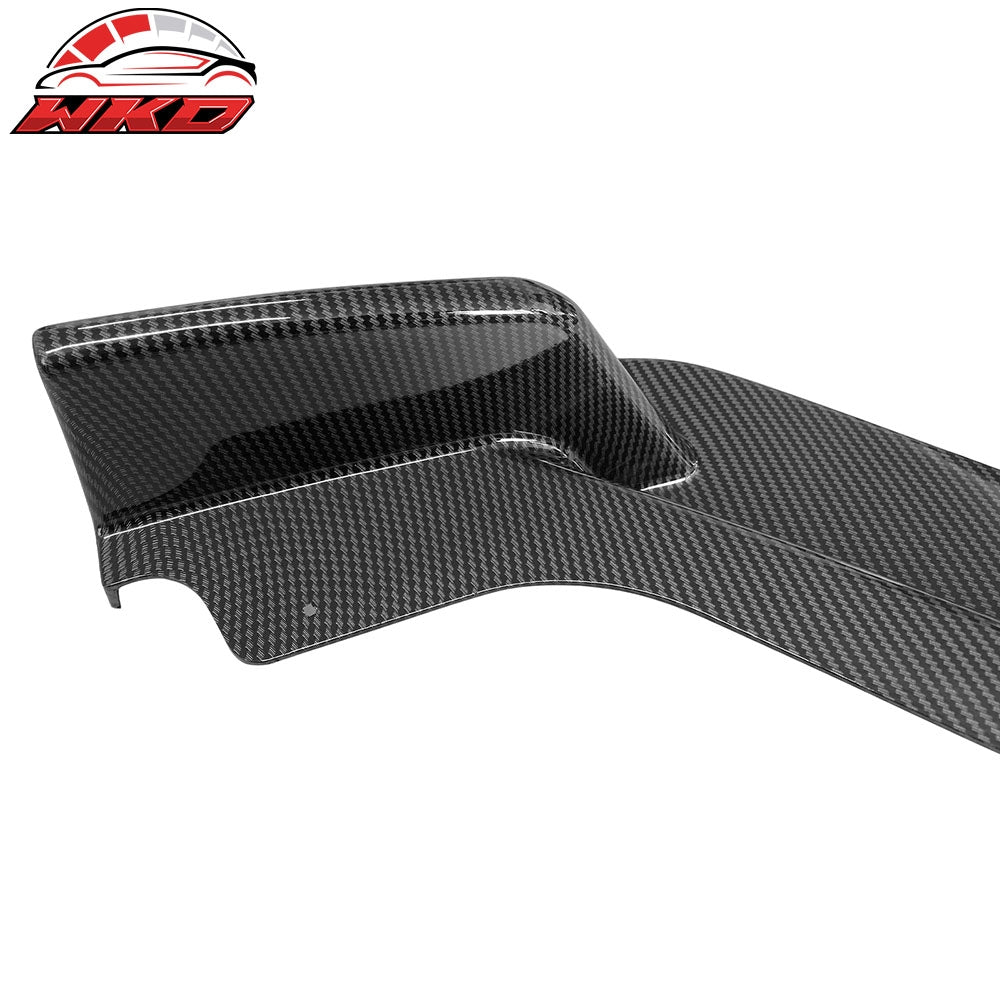Fits 14-17 Infiniti Q50 Base Premium Front Bumper Lip Carbon Fiber Print 3PC