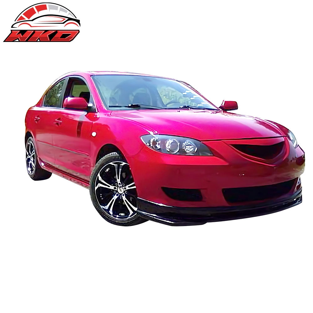 2004-06 Mazda 3 i Front Bumper Lip Spoiler Splitter Bodykit Unpainted Black PU | Wholesale - Wikond Auto
