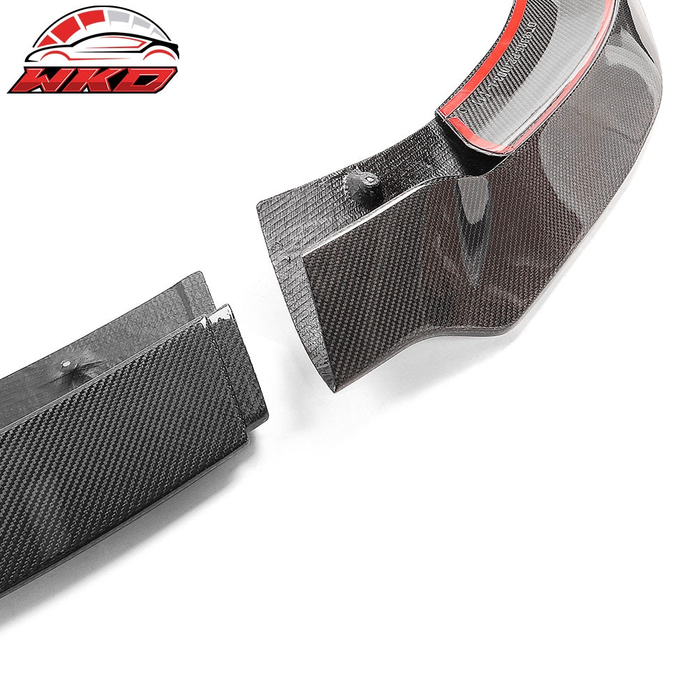 Fits 17-23 Tesla Model 3 Track Pack Gloss Black Carbon Fiber CF Front Bumper Lip