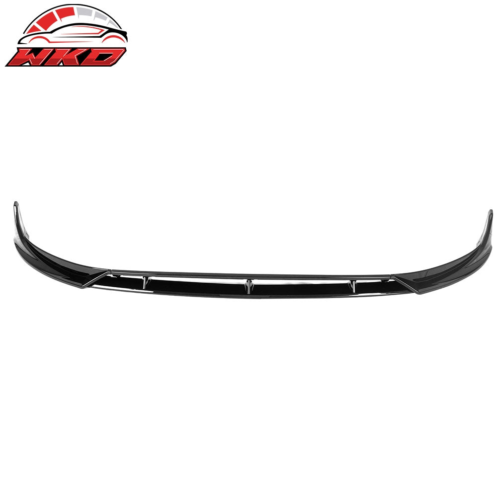 Fits 25-26 Tesla Model Y Juniper Front Bumper Lip 4PC Gloss Black Car Spoiler