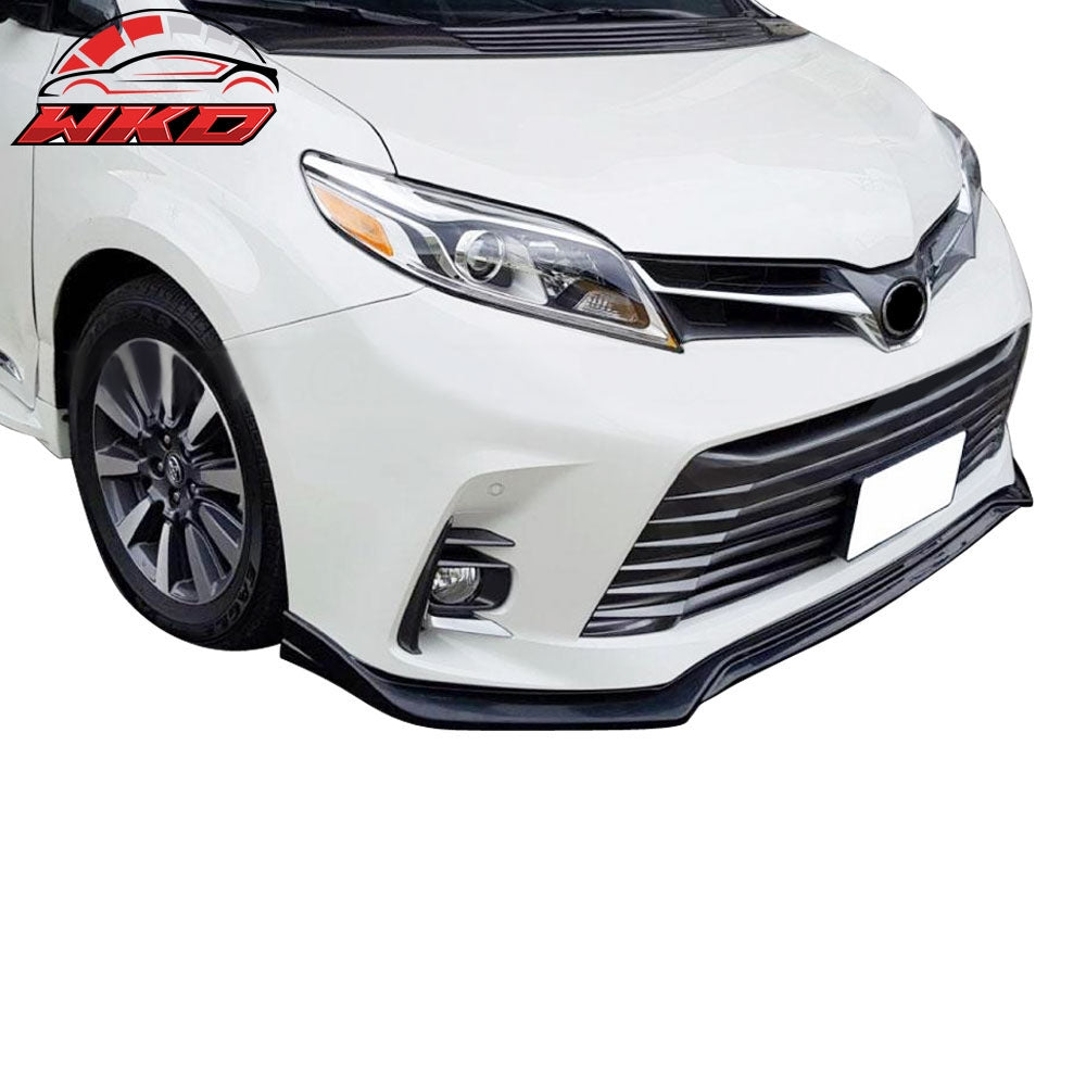Fits 18-20 Toyota Sienna MP Style Front Bumper Lip Spoiler Splitter Unpainted PU