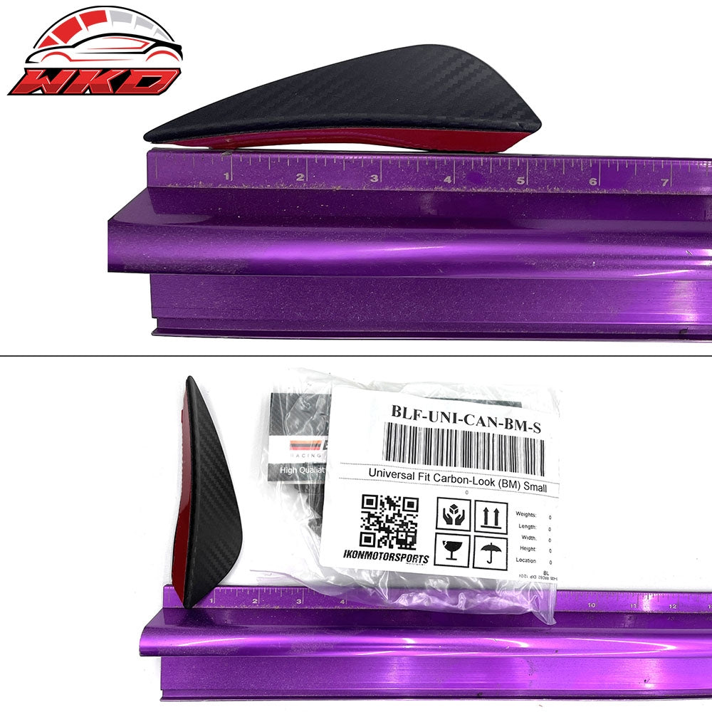 Wholesale Universal Fitment Black Carbon Fiber Print Front Bumper Lip Splitter Canards Fin - Wikond Auto