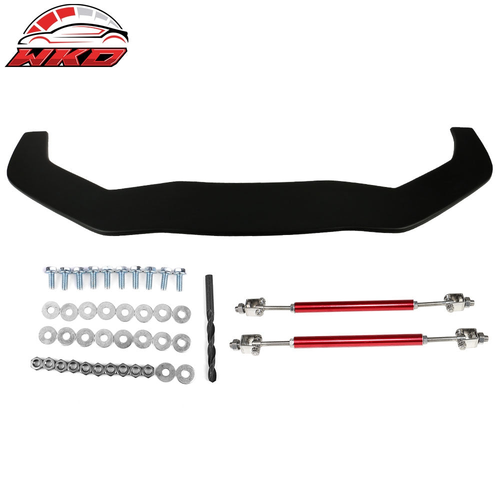 Fits 13-20 Toyota 86 Front Splitter w/ Hardware Matte Black - PP & Red Rods