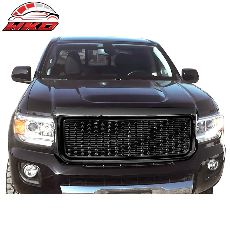 Fits 15-20 GMC Canyon Denali Style Front Bumper Grille Replacement Bright Black