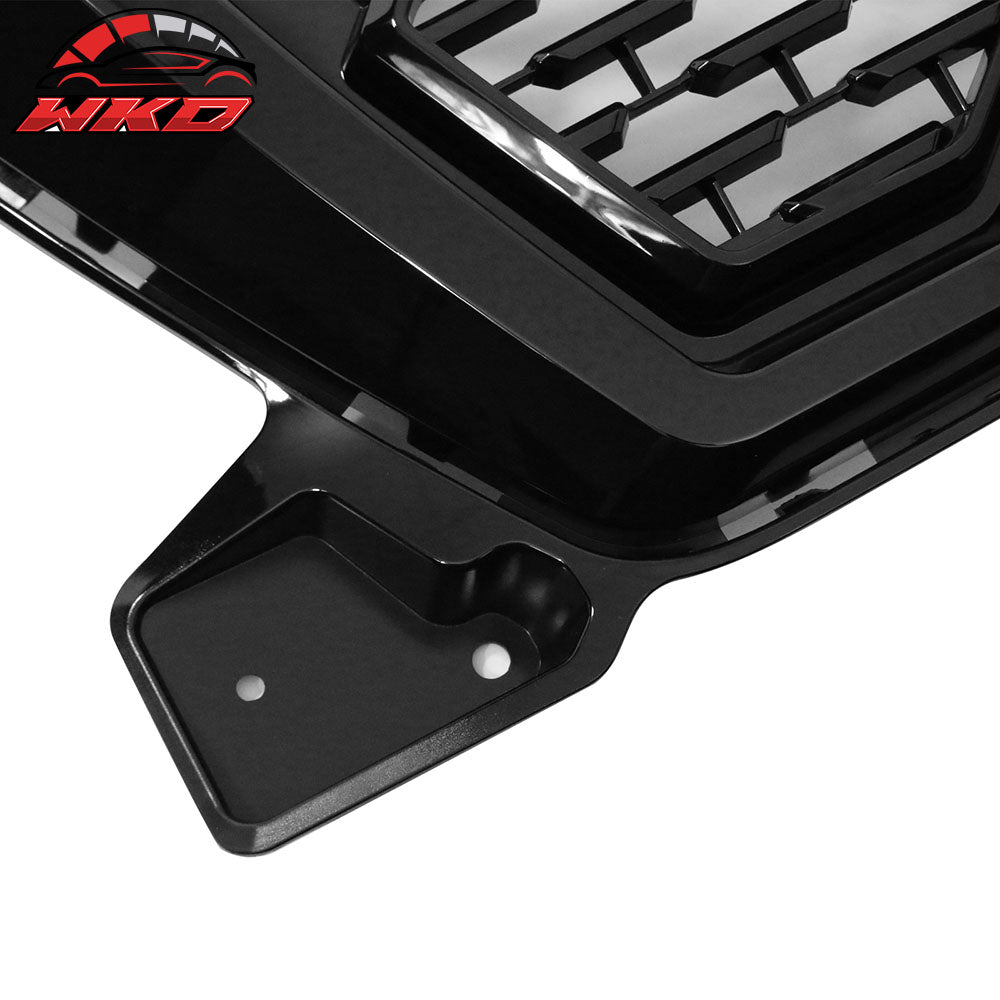 Fits 19-21 GMC Sierra 1500 Denali Style Front Bumper Upper Grille Gloss Black
